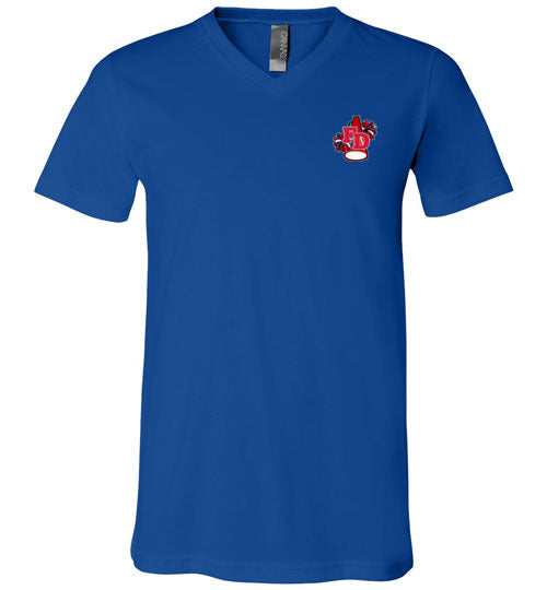 YOUTH PATRIOTS CHEER TWO SIDED V NECK TEE