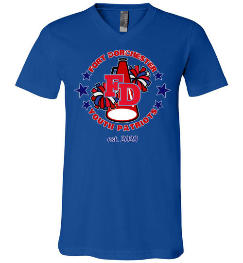 YOUTH PATRIOTS CHEER UNISEX VNECK TEE