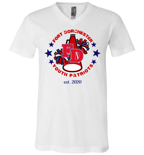 YOUTH PATRIOTS CHEER UNISEX VNECK TEE