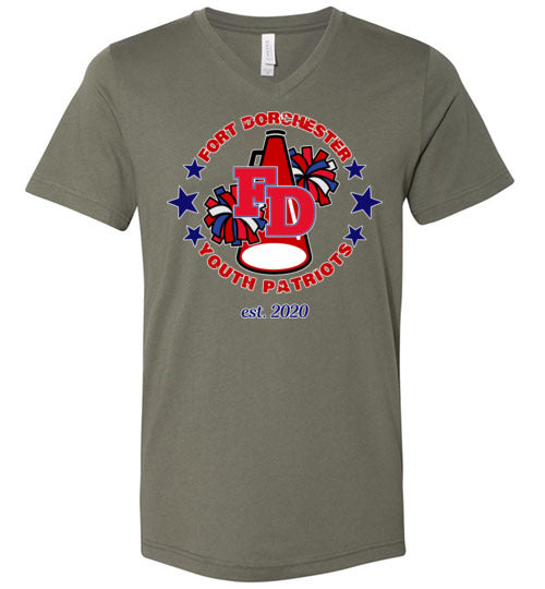 YOUTH PATRIOTS CHEER UNISEX VNECK TEE