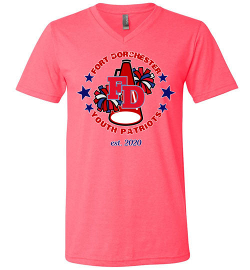 YOUTH PATRIOTS CHEER UNISEX VNECK TEE