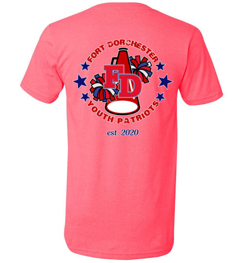 YOUTH PATRIOTS CHEER TWO SIDED V NECK TEE