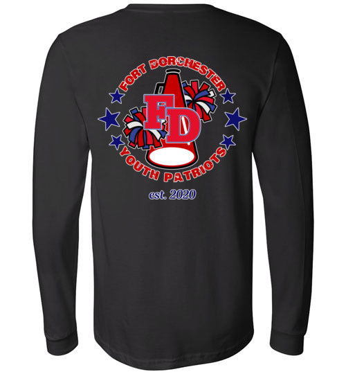 YOUTH PATRIOTS CHEER TWO SIDED LONG SLEEVE UNISEX TEE