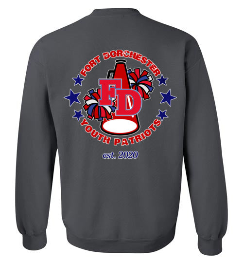 YOUTH PATRIOTS CHEER TWO SIDED CREW NECK SWEATSHIRT