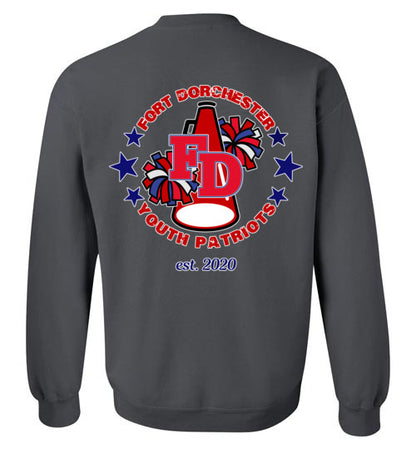 YOUTH PATRIOTS CHEER TWO SIDED CREW NECK SWEATSHIRT