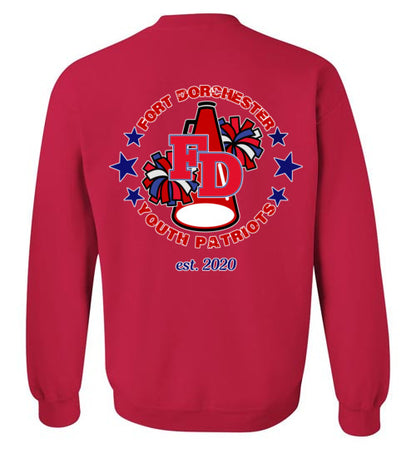 YOUTH PATRIOTS CHEER TWO SIDED CREW NECK SWEATSHIRT