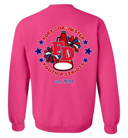 YOUTH PATRIOTS CHEER TWO SIDED CREW NECK SWEATSHIRT