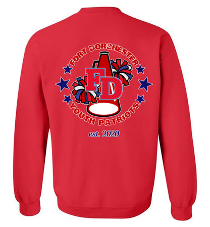 YOUTH PATRIOTS CHEER TWO SIDED CREW NECK SWEATSHIRT