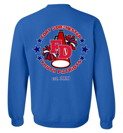 YOUTH PATRIOTS CHEER TWO SIDED CREW NECK SWEATSHIRT