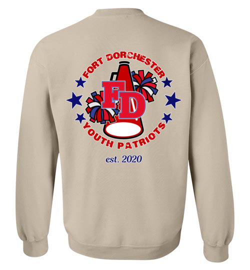 YOUTH PATRIOTS CHEER TWO SIDED CREW NECK SWEATSHIRT