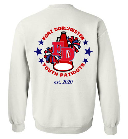 YOUTH PATRIOTS CHEER TWO SIDED CREW NECK SWEATSHIRT