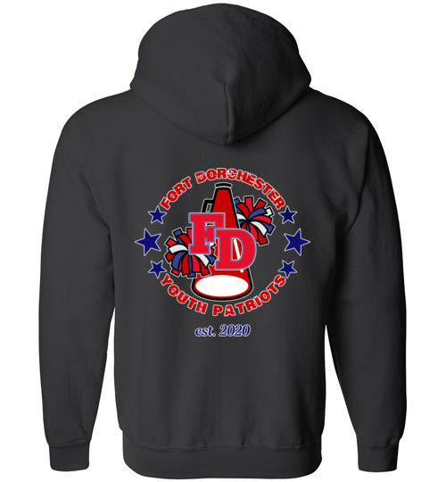 YOUTH PATRIOTS CHEER TWO SIDED ZIP HOODIE