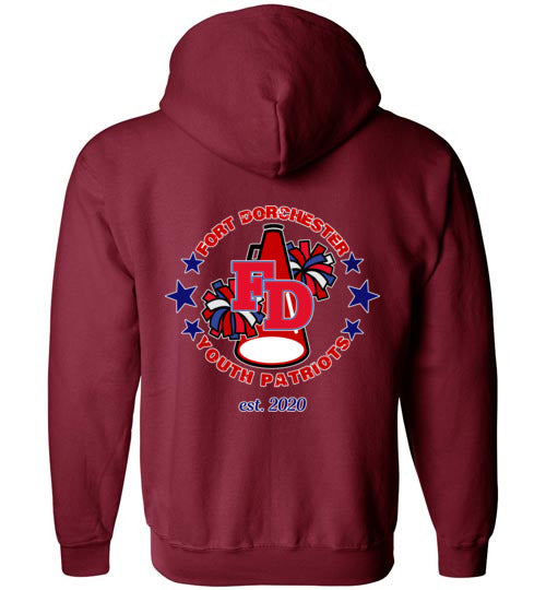 YOUTH PATRIOTS CHEER TWO SIDED ZIP HOODIE