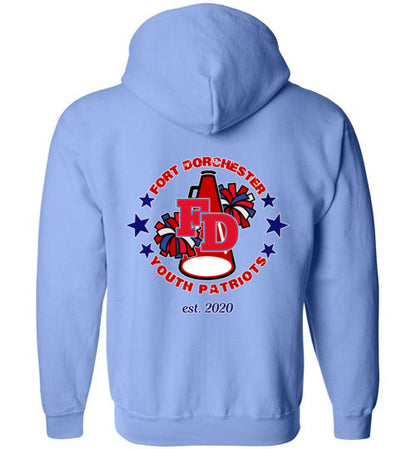 YOUTH PATRIOTS CHEER TWO SIDED ZIP HOODIE