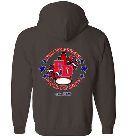 YOUTH PATRIOTS CHEER TWO SIDED ZIP HOODIE