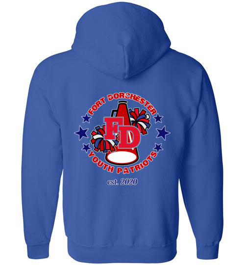 YOUTH PATRIOTS CHEER TWO SIDED ZIP HOODIE