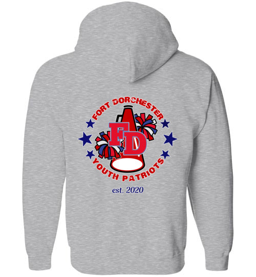 YOUTH PATRIOTS CHEER TWO SIDED ZIP HOODIE