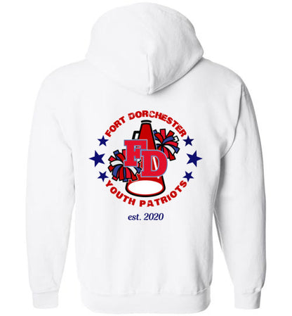 YOUTH PATRIOTS CHEER TWO SIDED ZIP HOODIE