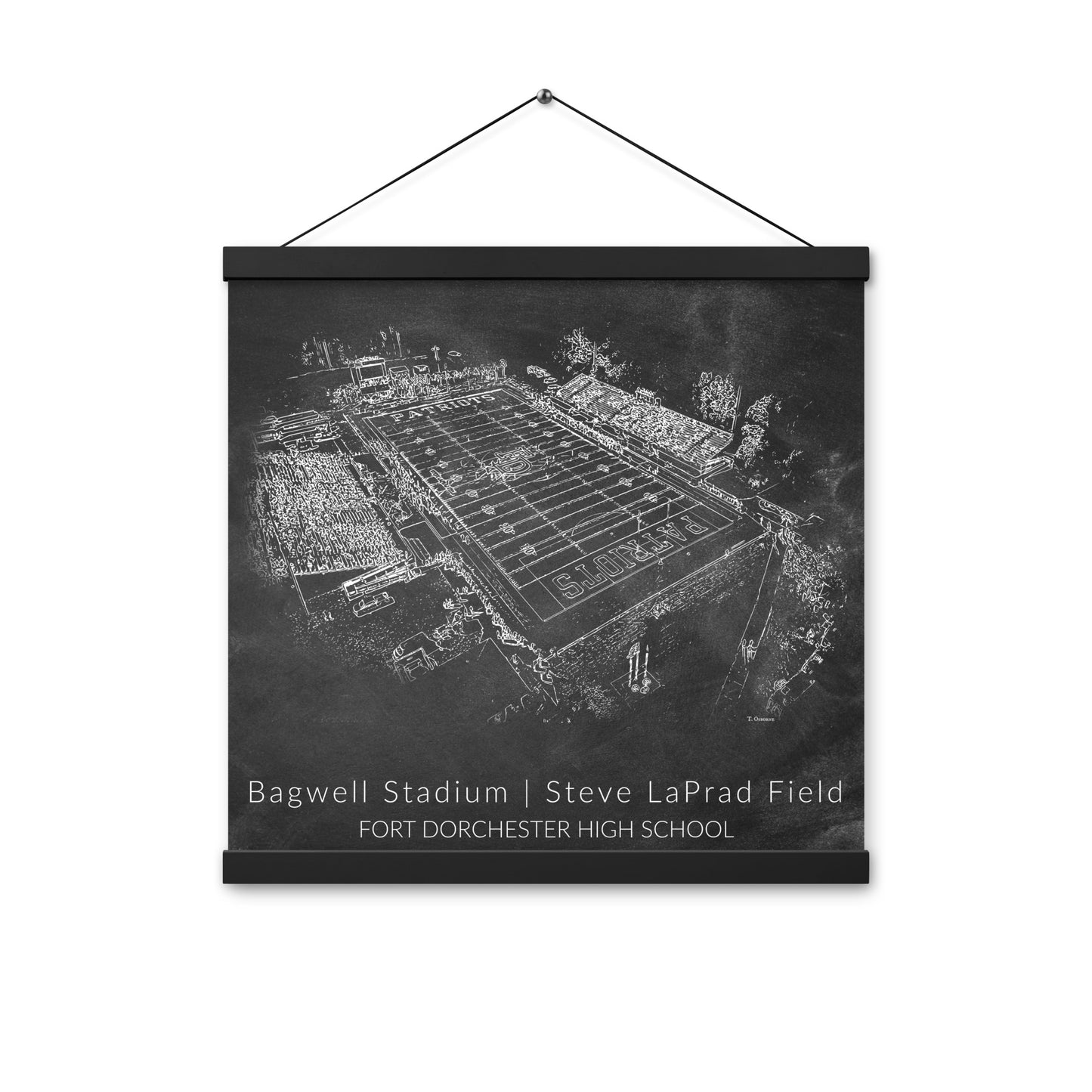 Bagwell Stadium Chalk Sketch Hanging Poster