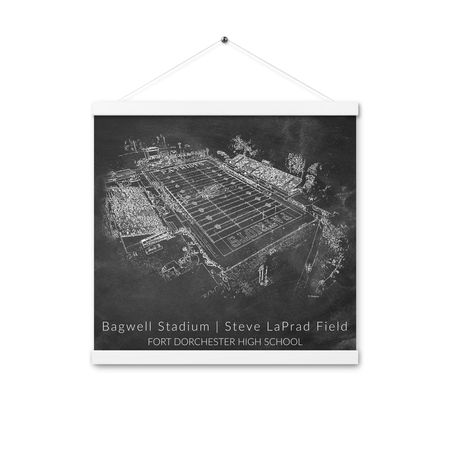 Bagwell Stadium Chalk Sketch Hanging Poster