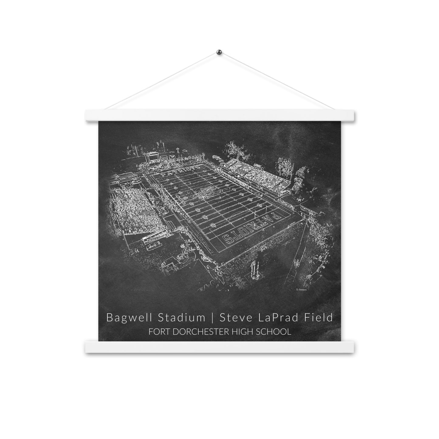 Bagwell Stadium Chalk Sketch Hanging Poster