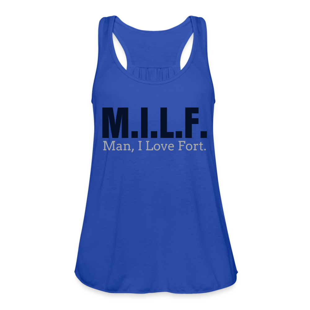 M.I.L.F. Flowy Sparkle Tank - royal blue