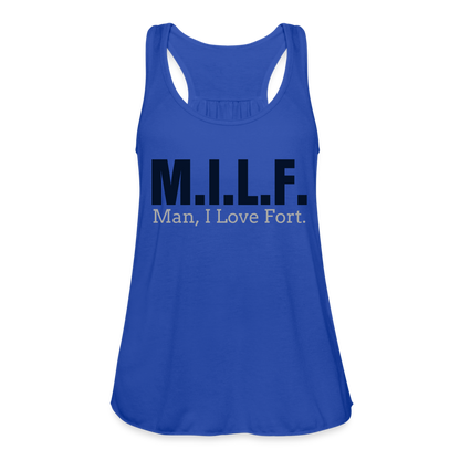 M.I.L.F. Flowy Sparkle Tank - royal blue