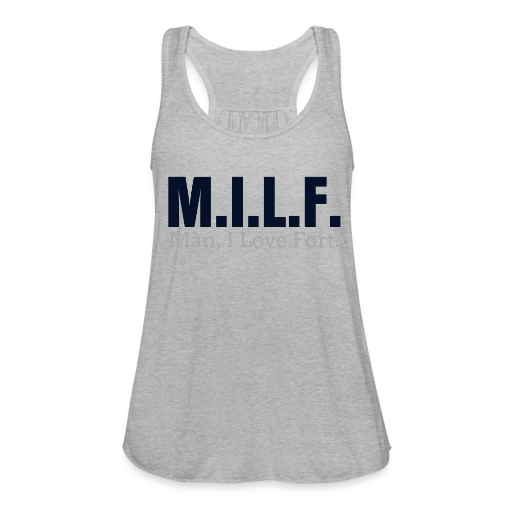 M.I.L.F. Flowy Sparkle Tank - heather gray