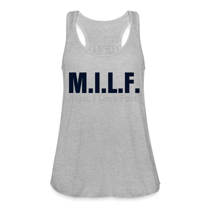 M.I.L.F. Flowy Sparkle Tank - heather gray