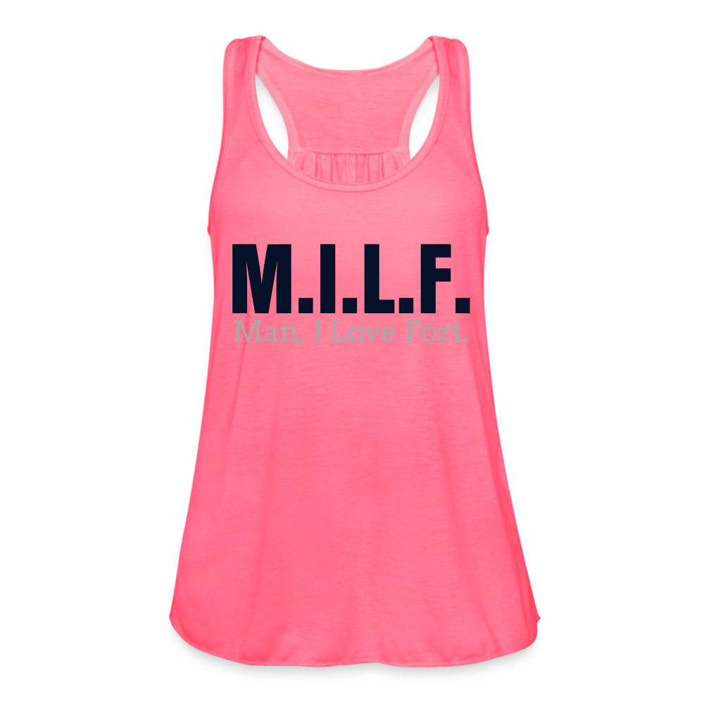 M.I.L.F. Flowy Sparkle Tank - neon pink