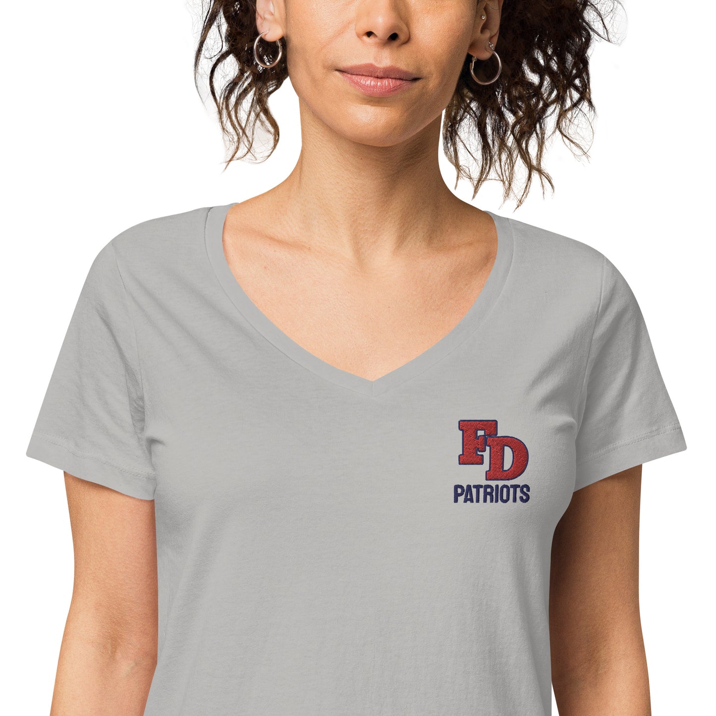 FD Patriots Embroidered Women’s fitted v-neck t-shirt